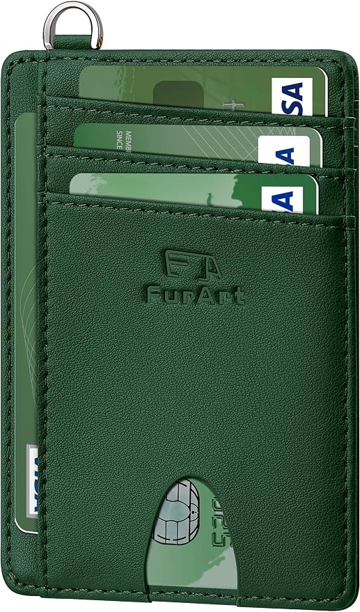 FurArt Slim Minimalist Wallet RFID Credit Card Holder for Men | slim minimalist compact rfid id window thin by FurArt