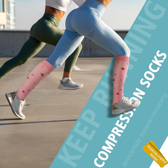Compression Socks for Women & Men 6 Pairs | 20-30 mmHg Breathable & Moisture-Wicking Comfortable & Skin-Friendly Knee High Support Socks for Nurse, Travel, Pregnancy - Image 7