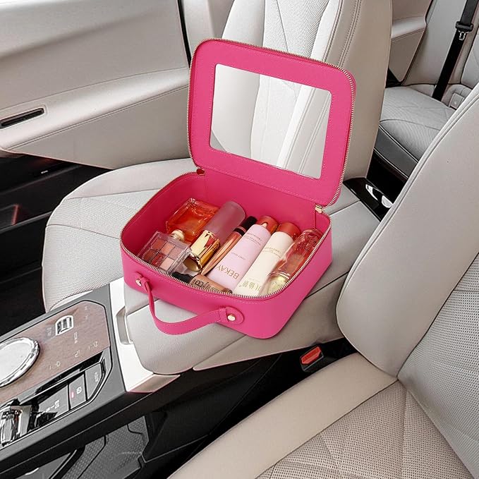 Pinkmik Clear Makeup Bag, (Fuxia, L) | Mahjong Tiles Bag ,Travel Cosmetics and Toiletries Case, Portable Makeup Organizer,Car Bag with Zipper,Waterproof, - Image 6