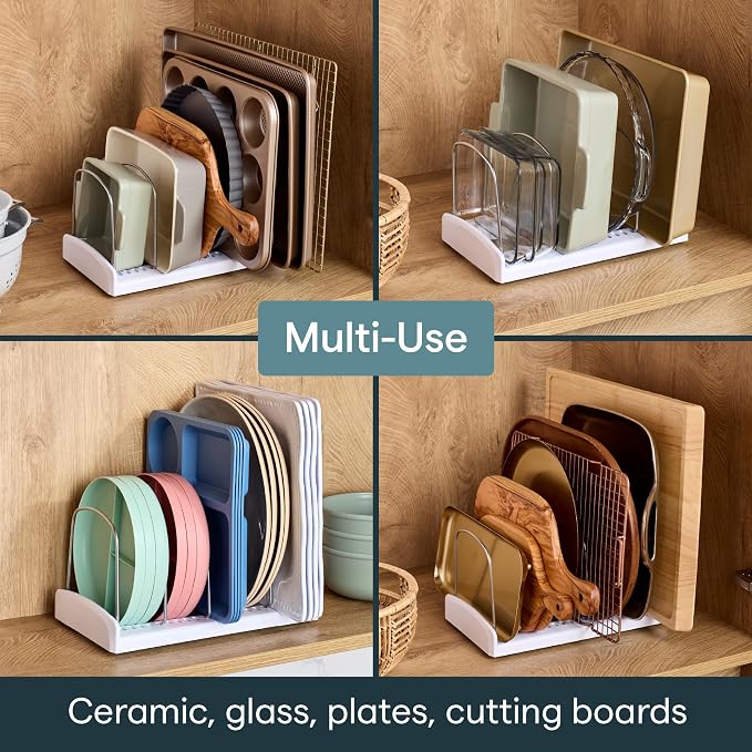 YouCopia StoreMore Bakeware Rack, Adjustable Dividers, Baking Pan Organizer - Image 7