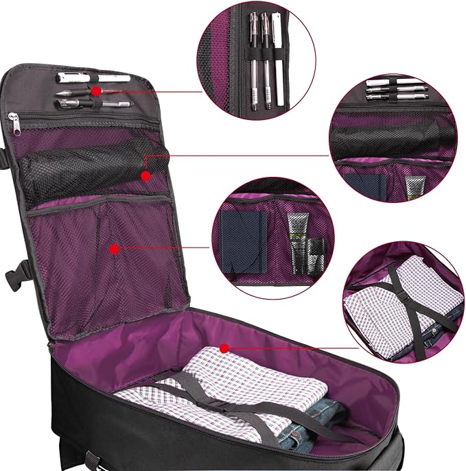 New Business Trip Backpack 21L Flight Approved Carry on Daypack 15-inch Laptop Notebook, Travel Commute Gym Sport, All Black - Image 3