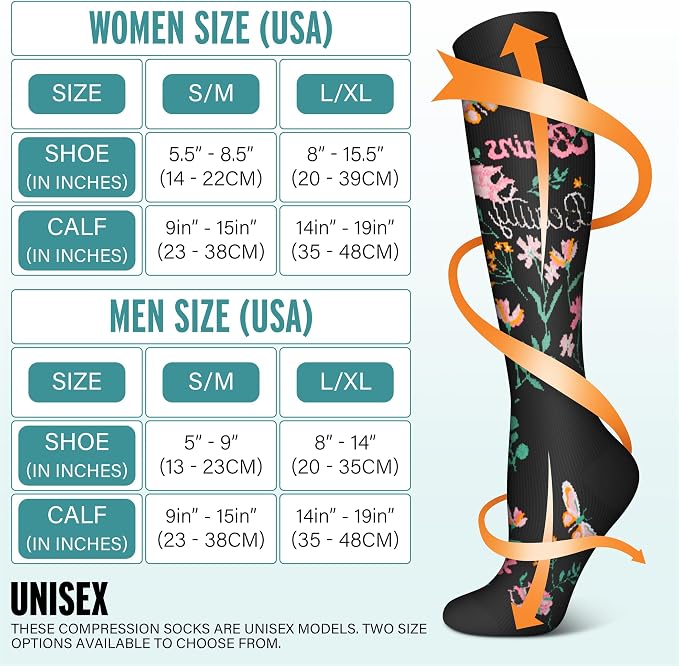 3 Pairs Compression Socks for Women & Men 15-20 mmHg- Best Support for Nurses, Running, Hiking, Recovery & Flight Socks - Image 7