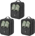 3-Pack Shoe Bags for Travel, Waterproof Shoes Storage Pouch with 3 Layers, Holds 3 Pairs of Shoes, Portable Shoe Organizer for Women & Men (Black) by Unknown