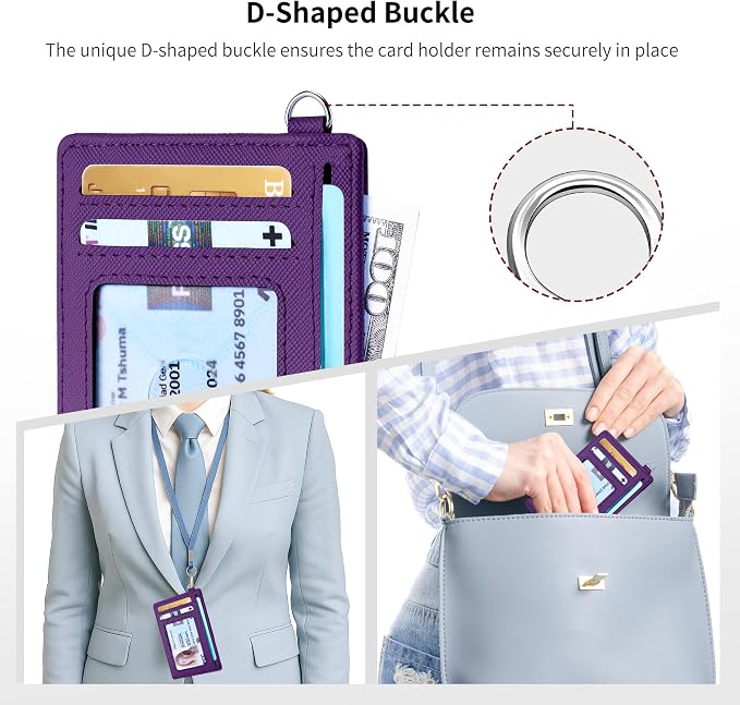Mayski Slim Wallet, Credit Card Holder for Women, Minimalist Front Pocket RFID Blocking Card Cases, Small Wallet Women Men(Cross Deep Purple) - Image 4
