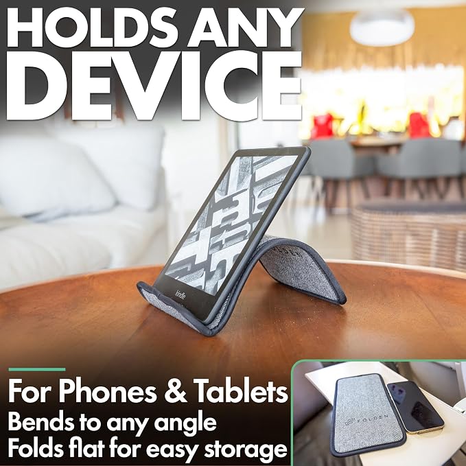 Airplane Phone Holder - Foldable Phone Stand for Plane Travel | Tweed Design,Tabletop Mount Desk, Plane Tray Seat back, Treadmill, Fits iPhone Cell Phone, 9 x 4.3 in - Image 4