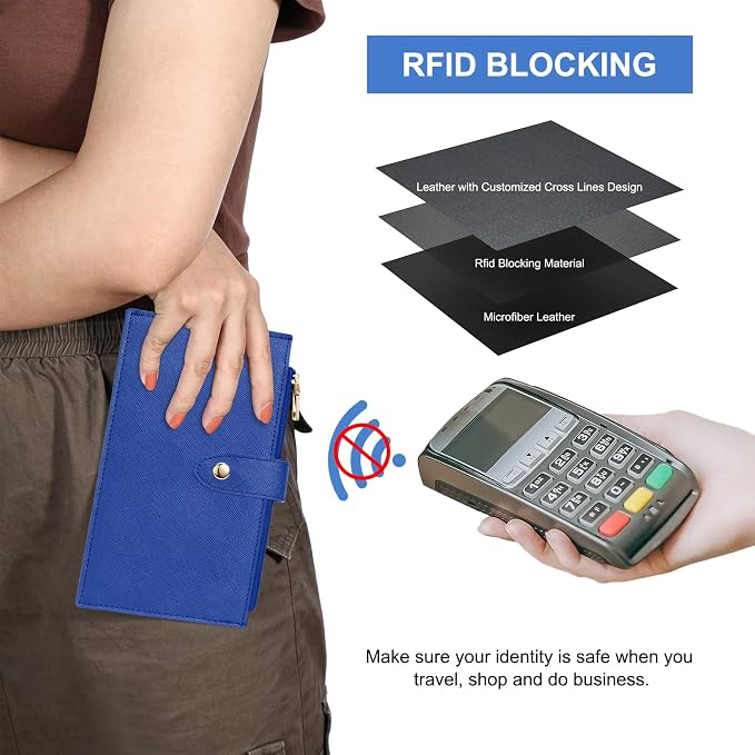 Travelambo RFID Wallet Women Large Size Bifold Multi Card Wallet Case with Zipper Pocke Credit Card Holder for Women - Image 4