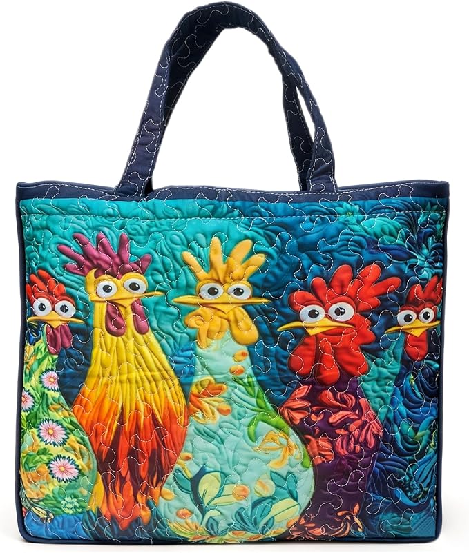 Women's Quilted Tote Bag – Lightweight Large Capacity Foldable for Travel | 20.87" L x 15.75" H by Unknown