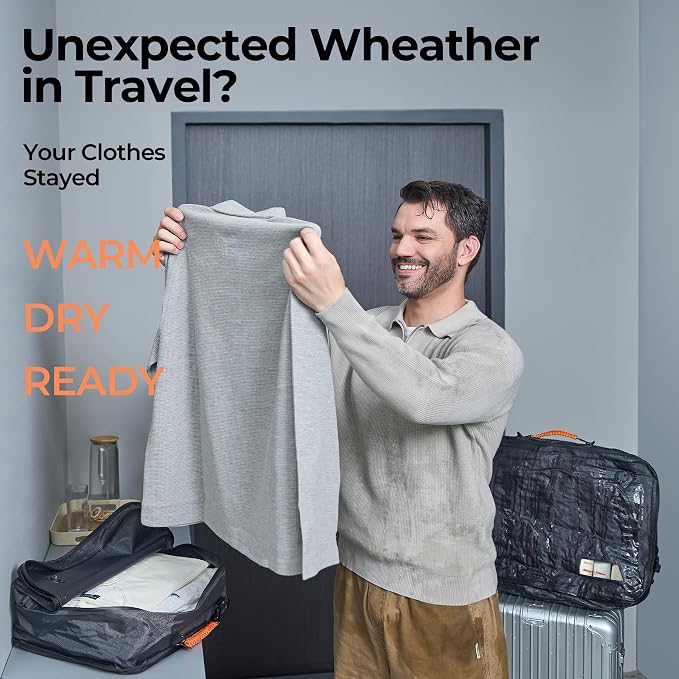 Relime Apex Series Vacuum Bags for Travel Luggage, 180° Open, Reusable Compression Bags for travel Pack, Vacuum Seal Packing Cube for Cloth (2Medium+Pump) - Image 7