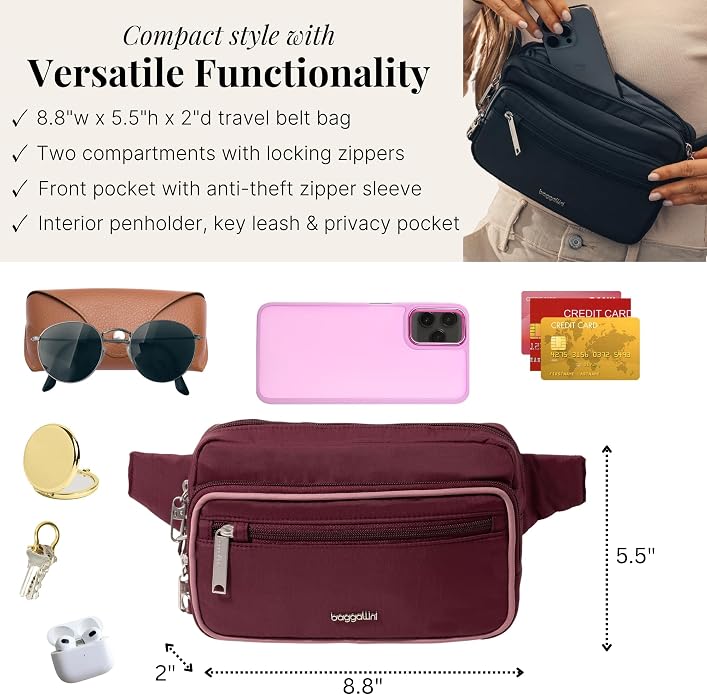 Baggallini Securtex Anti-Theft Belt Bag - Image 4