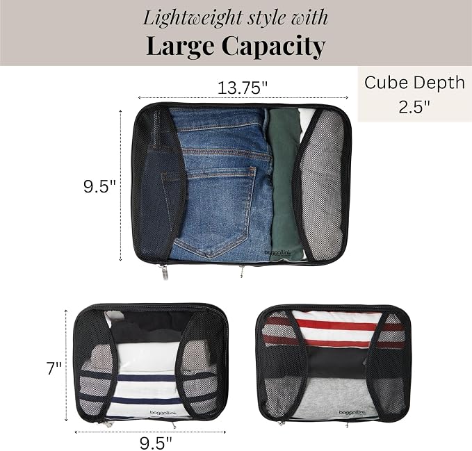 Baggallini Compression Cube 3-piece set - Lightweight Compression Packing Cubes for Travel - Image 4