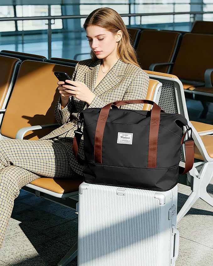Travel Duffel Bag, Sports Tote Gym Bag, Shoulder Weekender Overnight Bag for Women - Image 6