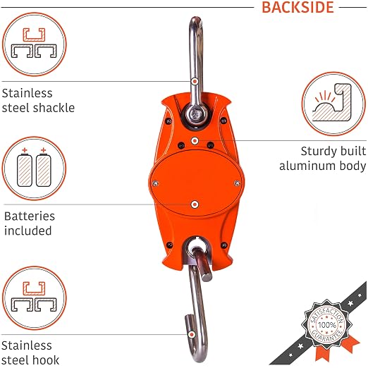 Digital Hanging Scale 660 LB 300 KG Cast Aluminum Case - Professional Heavy Duty Waterproof Fish Scale - Portable Durable Crane Scale for Luggage Weight Suitcase Hunting Farm Bow Fishing Scale - Image 7