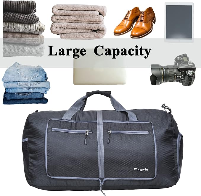 Woogwin Travel Duffel Bag Large Foldable Waterproof Overnight Bag for Beach Swim Bags Pool Sports Gym - Image 5