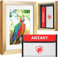 Photo Picture Frame Diversion Safe with Fireproof & Waterproof Money Bag, Hidden Compartment Storage to Shield your Money, Cash, Glod 5"x7" by ANZAKY