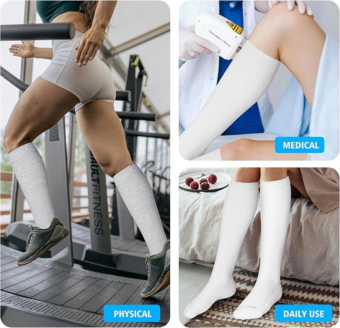 LEVSOX Cotton Compression Socks for Women&Men 20-30mmHg Knee High Cute Support Sock for Nurses Pregnancy Travel - Image 7