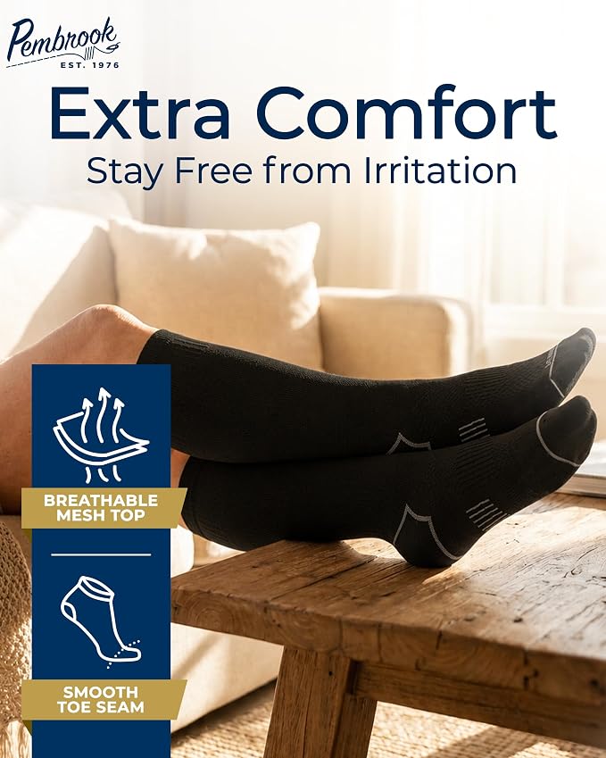 Pembrook Plus Size Compression Socks for Women Wide Calf - 3 Pairs, 20-30mmHg Extra Wide Calf Compression Socks, Up to 4XL - Image 4