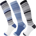 +MD 3 Pairs Bamboo Viscose Compression Socks for Women Men 15-20mmHg Knee High Support Stockings for Pregnancy Nurse Travel by MD