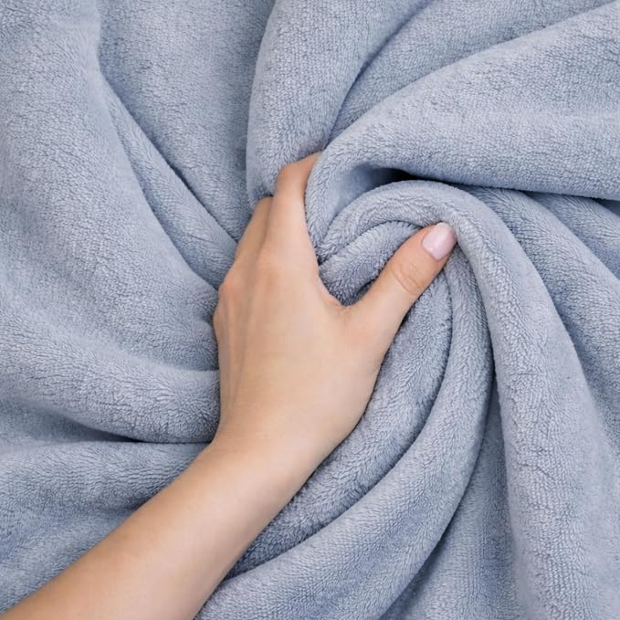 Travel Blanket Airplane, Soft 40" x 60" Flannel Travel Blanket, Lightweight Compact Blanket for Flights, Car Trips, Home & Office, Includes Carrying Pouch, Grey - Image 7
