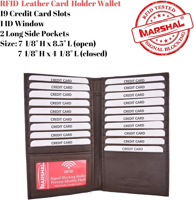 Marshal Bifold Leather RFID Blocking Wallet For Men & Women - Image 3