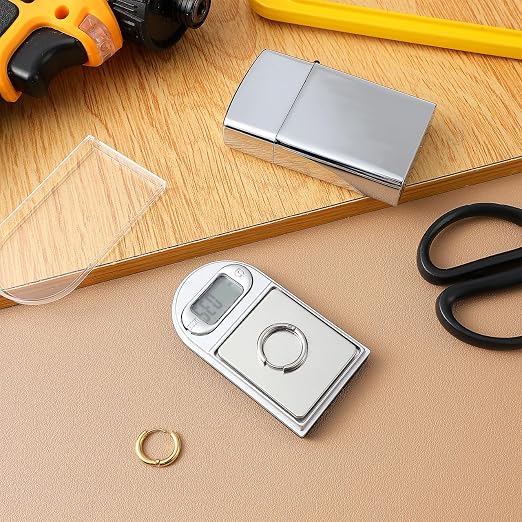 IMIKEYA Mini Digital Pocket Scale 200/0.01 Gram Jewelry Scale in Lighter Shape Battery Powered Stainless Steel with LCD Display for Coins Medicine Collections Portable Home Use - Image 8