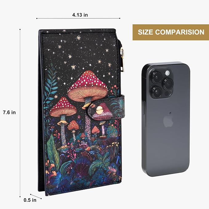 Travelambo RFID Wallet Women Large Size Bifold Multi Card Wallet Case with Zipper Pocke Credit Card Holder for Women - Image 2