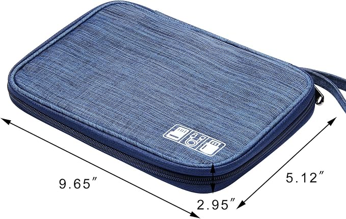SELLYFELLY Travel Electronics Organizer Portable Cable Organizer Bag for Storage Electronic Accessories Case for Cord,Phone,Charger,Flash Drive (Navy Blue) - Image 3