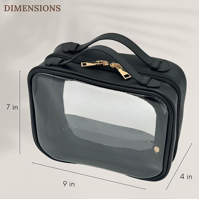 JAZD Clear Makeup Bag Toiletry Bag for Women Cosmetic Case Large Capacity Travel Make Up Bag Organizer Transparent Storage Compartment TSA Approved - Image 6