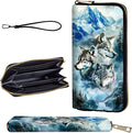 Wallet,Leather Long Wallet Suitable For Ladies And Teenagers - Detachable Wristband + RFID Travel Wallet With Card Slot - Mountain Wolf Pack by Unknown