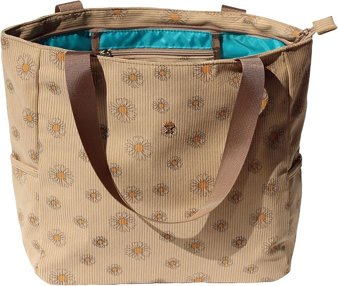 ESVAN Original Floral Water Resistant Large Tote Bag Shoulder Bag for Gym Beach Travel Daily Bags Upgraded by ESVAN
