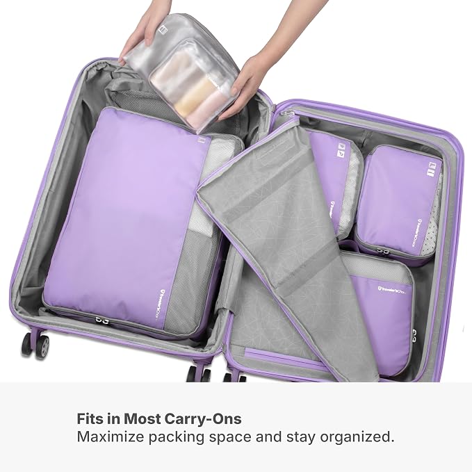 Traveler's Choice Cloverland Packing Cubes, 5-Piece Set, Purple - Image 3