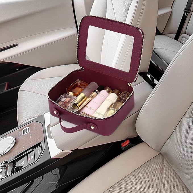 Pinkmik Clear Makeup Bag, (Burgundy,L) | Mahjong Tiles Bag ,Travel Cosmetics and Toiletries Case, Portable Makeup Organizer,Car Bag with Zipper,Waterproof, - Image 6