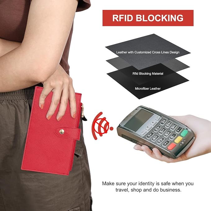 Travelambo RFID Wallet Women Large Size Bifold Multi Card Wallet Case with Zipper Pocke Credit Card Holder for Women - Image 4