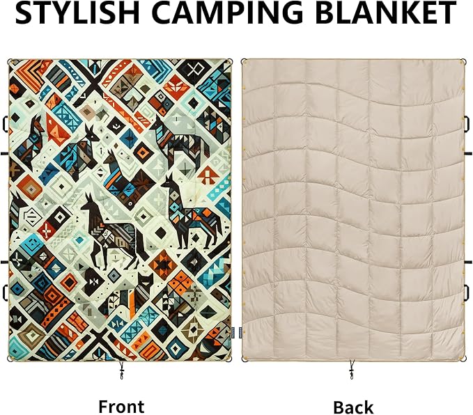 Camping Blanket, Puffy Blankets Lightweight Windproof Resistant for Outdoors,Hiking, Backpacking,Car,Picnic,Stadium - Image 5