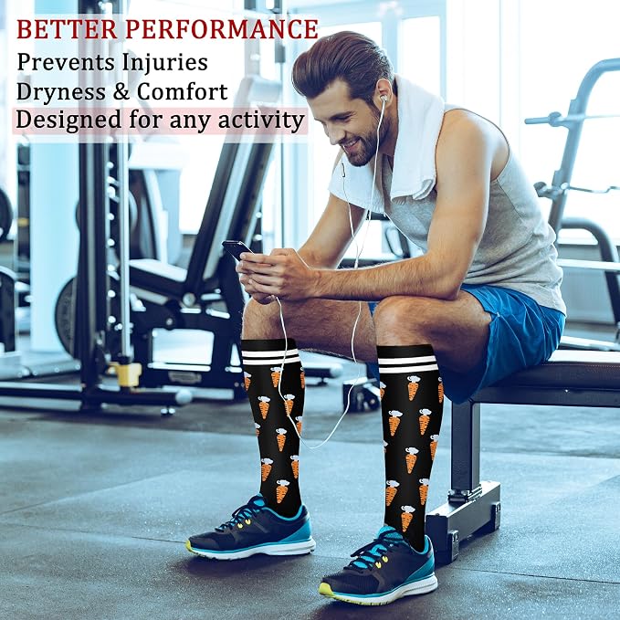CHARMKING 6 Pairs-Compression Socks for Women & Men Circulation Best Support for Nurses, Running, Athletic,Flight Travel - Image 3