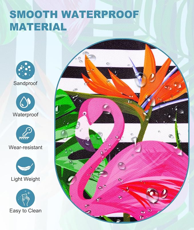 ISEYOU Extra Large Beach Bag Waterproof Beach Totes Bags for Women, Lightweight Foldable Pool Bag with Zipper Wet Compartment - Image 2