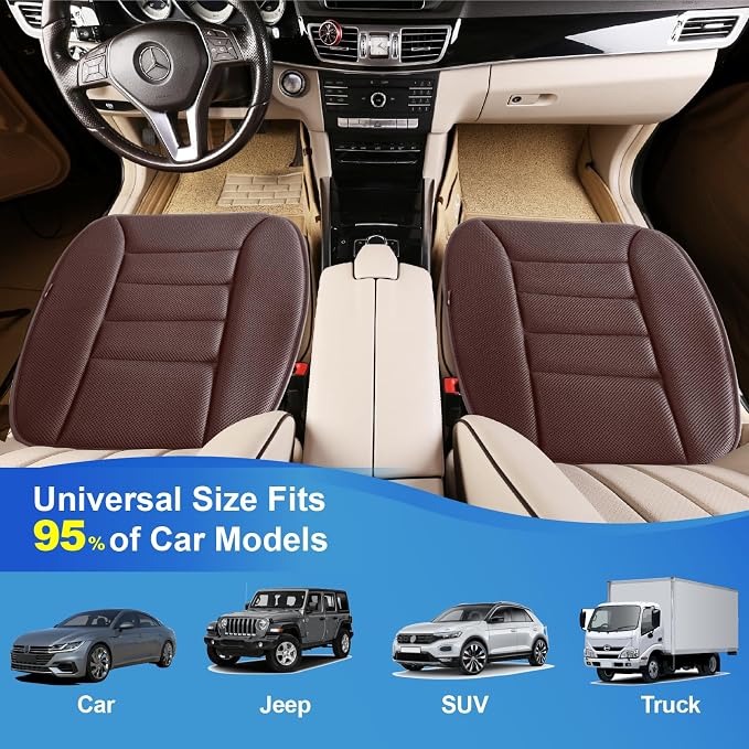 Lofty Aim Car Seat Cushion for Driving, Memory Foam Driver Seat Cushion | Car Seat Cushion for Long Driving, Automotive Seat Cushion for Pain Relief, Car Seat Pillow Fits Vehicles, Office, 4D Brown - Image 3
