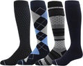 Dr. Motion 4 Pairs Men's Athletic Traveler Graduated Compression Knee High Socks by Dr.+Motion