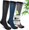 Compression Socks Women & Men, 15-20 mmHg Bamboo Viscose Knee High Soft Support for Flying Travel Daily by Unknown