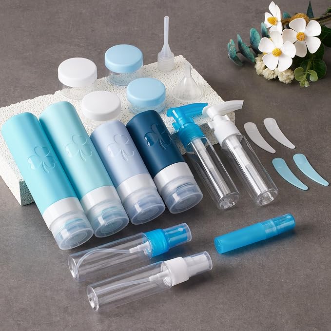 INSFIT 23 Pack Travel Bottles for Toiletries, TSA Approved Silicone Travel Size Toiletries with Toiletry Bag, BPA Free Leak Proof Refillable Travel Essentials for Liquids Shampoo Conditioner Lotion - Image 6