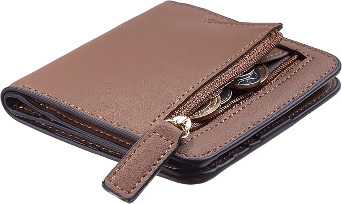 Toughergun Women’s Small Slim Leather Wallet with RFID Protection, Compact Bifold Mini Purse with Clear ID Window by Toughergun