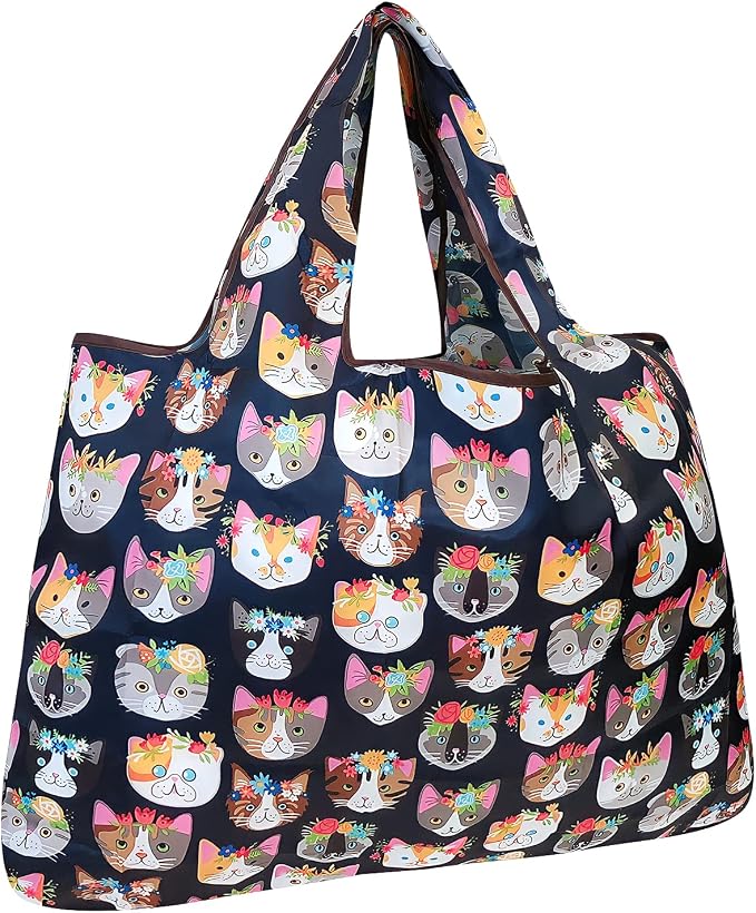 allydrew Large Foldable Tote Nylon Reusable Grocery Bags by allydrew