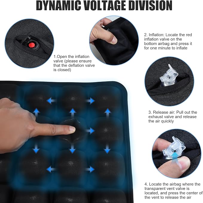 Inflatable Seat Cushion, Travel Cushion for Airplane Without Air Pump | Upgrade Pressure Relief Seat Cushion,Coccyx Tailbone Pain Relief,Cushion for Long Applicable to Various Scenarios - Image 7