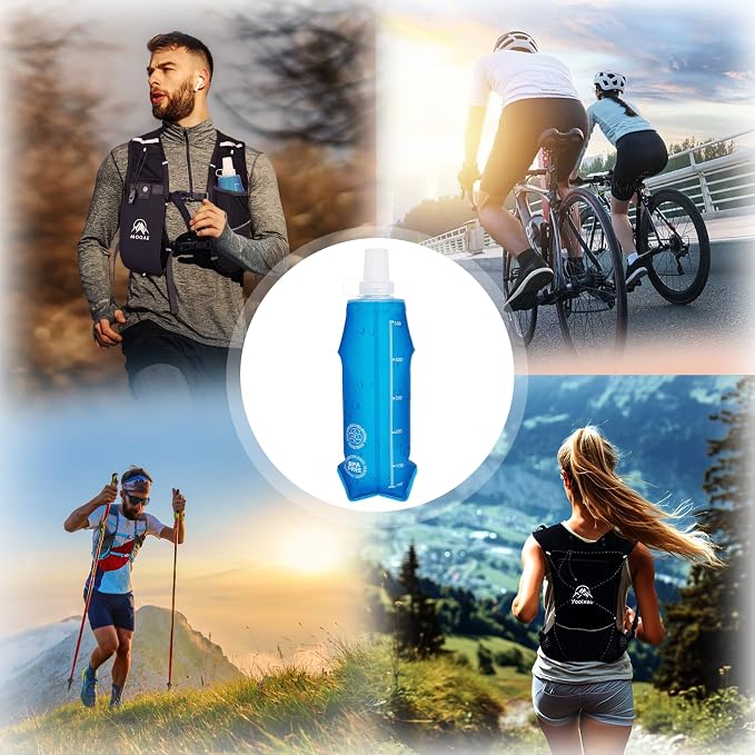 2 Pack Collapsible Water Bottle 500ml – BPA-Free Foldable Soft Flask for Running, Hiking, Cycling, Jogging, Trail Running, Marathon, Travel, Outdoor – Reusable Hydration Bottle for Backpack (500 ml) - Image 5