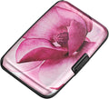 Mini RFID Aluminum Wallet Credit Cards Holder Business Card Case Metal ID Case for Men Women(Pink Magnolia) by ELFISH