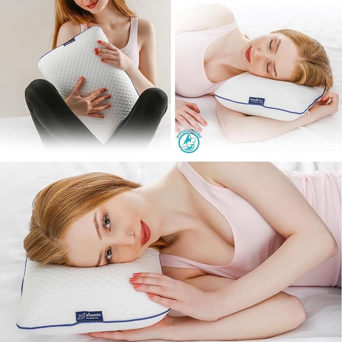 alkamto Travel & Camping Comfortable Memory Foam Pillow – Easy to Carry Portable Bag – Temperature Regulating Pillow Case (White) - Image 9