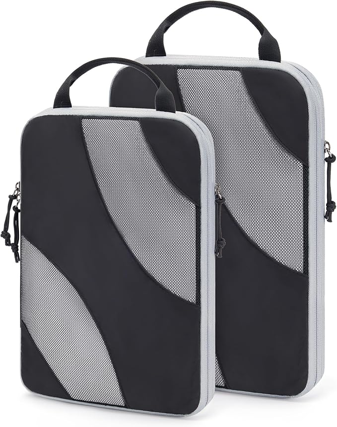 BAGSMART Compression Packing Cubes for Travel | Lightweight suitcase organizers bag set, space-saving double zipper expansion for carry-on luggage & travel organization by BAGSMART