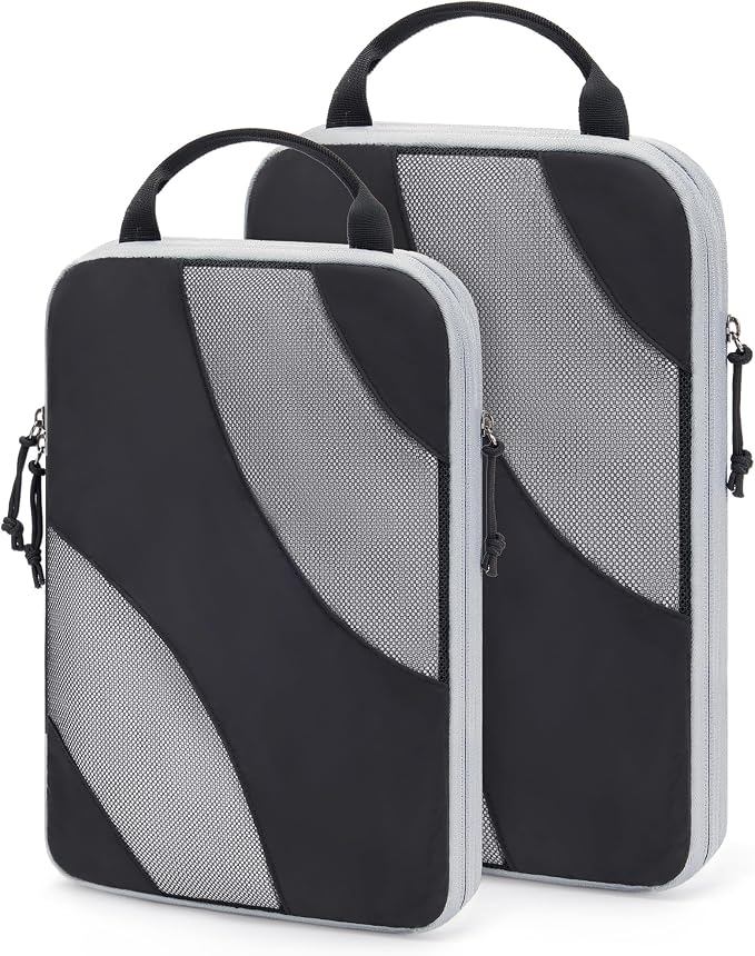 BAGSMART Compression Packing Cubes for Travel | Lightweight suitcase organizers bag set, space-saving double zipper expansion for carry-on luggage & travel organization by BAGSMART