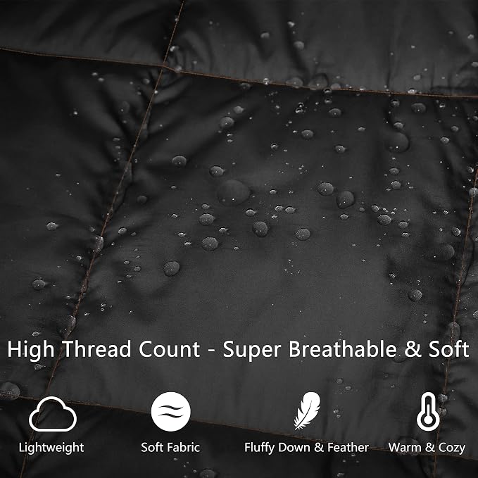 Mini Camping Blanket,Lightweight Puffy Blanket Packable Throw Blanket Waterproof Windproof for Outdoors, Travel, Beach, Airplane, Hiking - Image 2