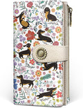 GIANCOMICS Dachshunds Dog Women Wallet RFID, Cute Credit Card Holder Bifold | Billfold, Cute Cash Purse, Travel Zipper Coin Pocket, Compact Clutch, PU Leather, ID Window, 11 Card Slots, Ladies Gift Woman by Giancomics