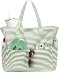 LEDAOU Large Beach Bag for Women, Waterproof Sandproof Tote Bag with Zipper | 36L Pool and Swim bag with Zipper, Wet/Dry pocket and 7 Pockets for Beach Days, Cruises, Vacations and Family travel by LEDAOU